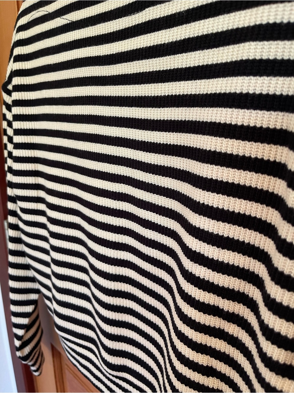 CLOSET CLOSEOUT SALE - MADEWELL Black Cream Striped Knit Boatneck Sweater - NWT - Picture 5 of 11